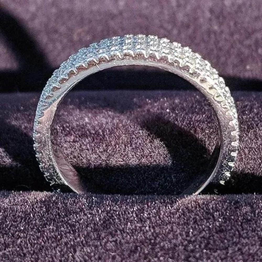 NEW 925 STERLING SILVER FULL ETERNITY BAND RING, CUTE RING, SHINY RING. - Picture 4 of 5